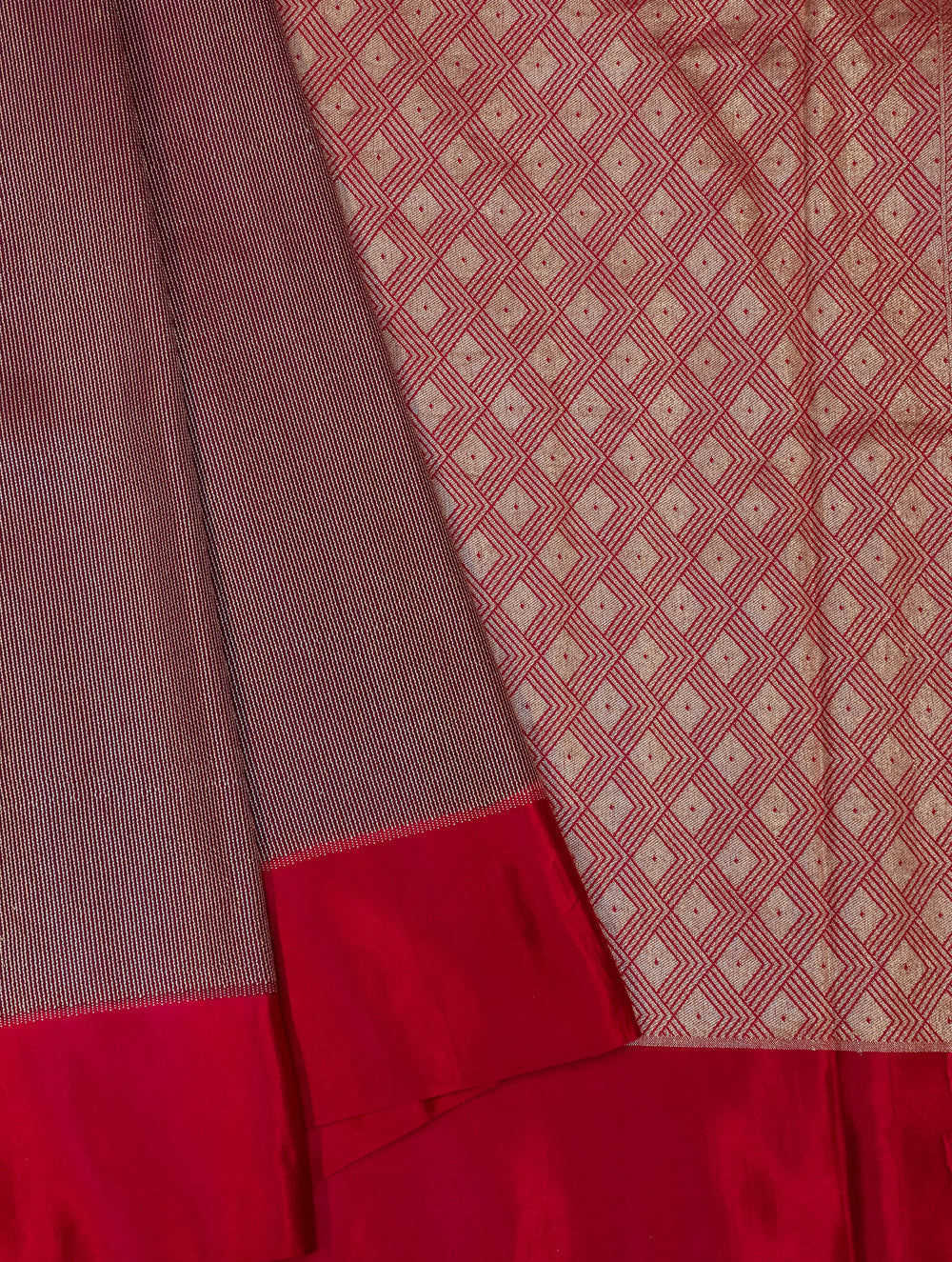 Handwoven Wine Banarasi Handloom Silk Saree