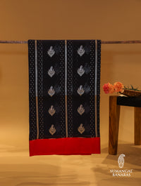 Handwoven Black Banarasi Kora Silk Saree