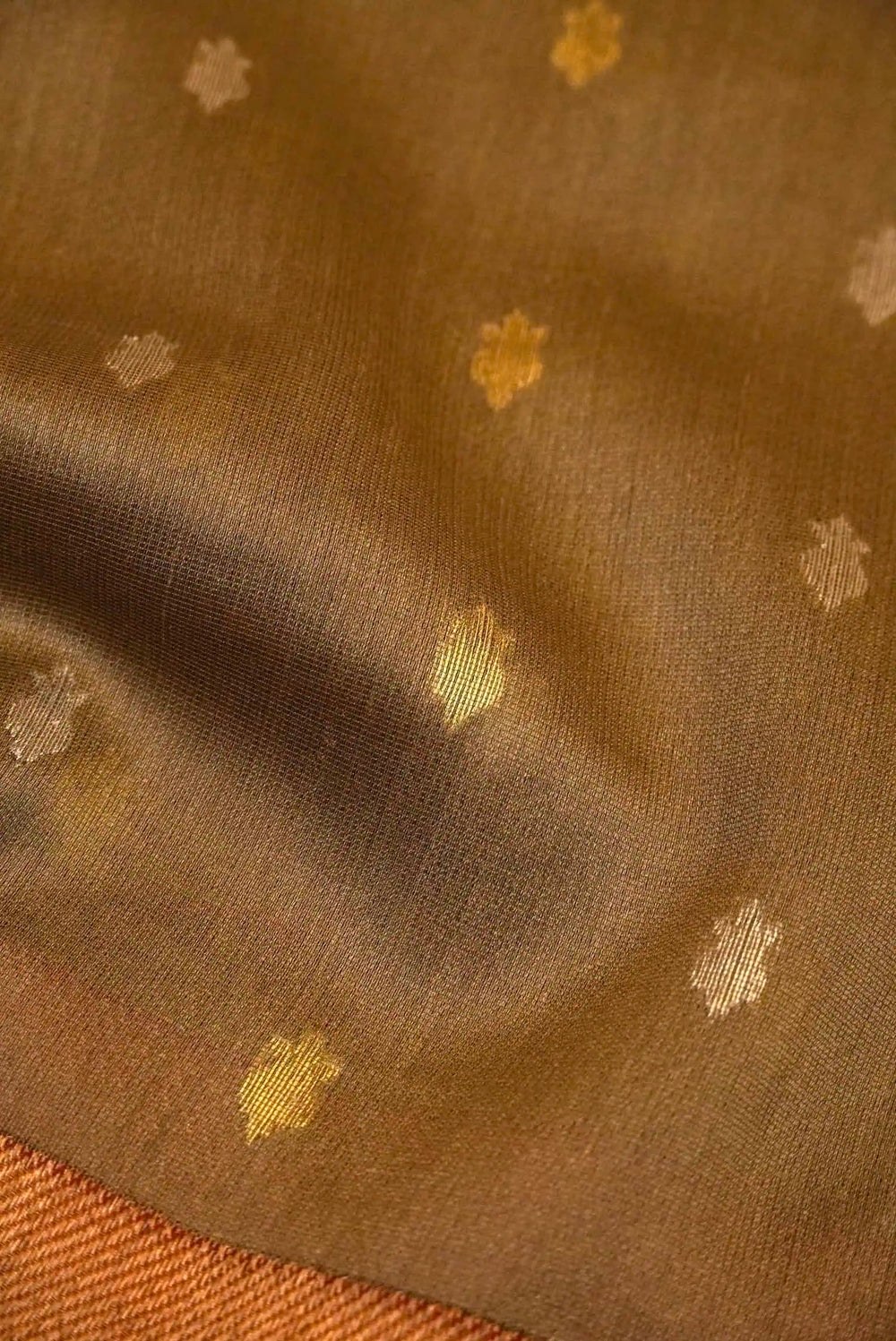 Handwoven Mud Green Banarasi Cotton Silk Saree