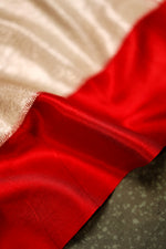 Handwoven Golden Red Banarasi Moonga Silk Saree