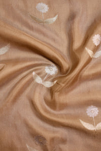 Handwoven Beige Banarasi Moonga Silk Saree