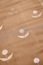 Handwoven Beige Banarasi Moonga Silk Saree