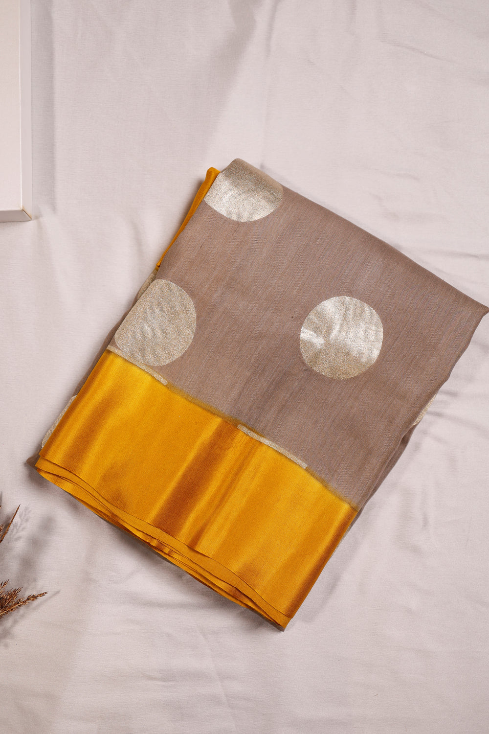Handwoven Golden Yellow Banarasi Moonga Silk Saree