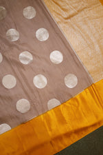Handwoven Golden Yellow Banarasi Moonga Silk Saree