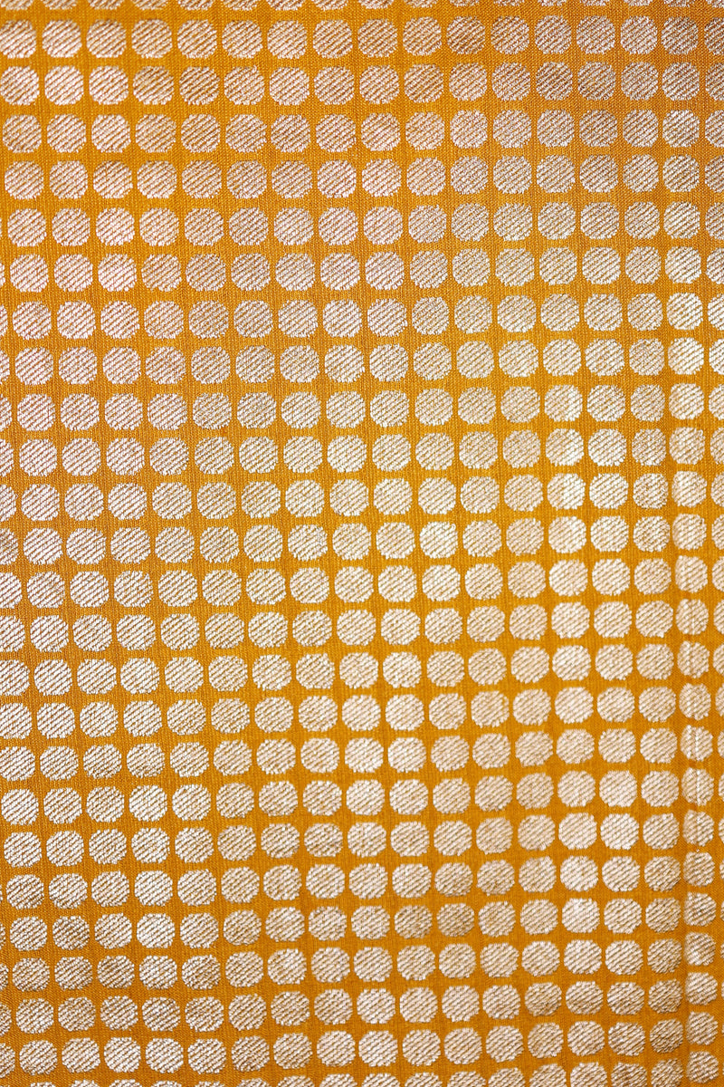Handwoven Golden Yellow Banarasi Moonga Silk Saree