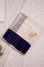 Handwoven Off White Banarasi Kora Silk Saree