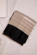 Handwoven Golden Black Banarasi Moonga Silk Saree