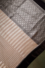 Handwoven Golden Black Banarasi Moonga Silk Saree