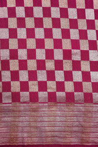 Handwoven Red Banarasi Moonga Silk Saree