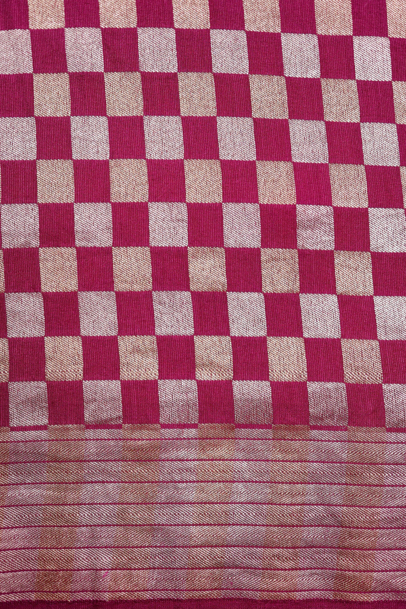 Handwoven Red Banarasi Moonga Silk Saree