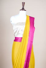 Handwoven Mustard Yellow Banarasi Handloom Silk Saree