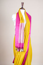 Handwoven Mustard Yellow Banarasi Handloom Silk Saree