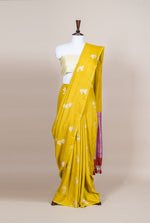 Handwoven Mustard Yellow Banarasi Handloom Silk Saree