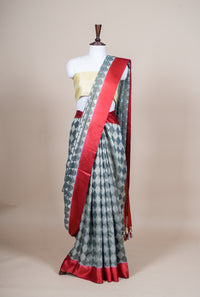 Handwoven Dark Gray  Banarasi Handloom Silk Saree