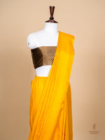 Handwoven Yellow Banarasi Moonga Soft Silk Saree