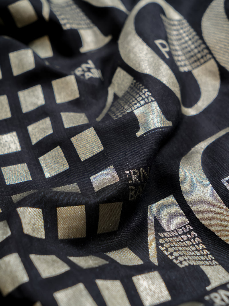 Handwoven Black Banarasi Moonga Silk Saree