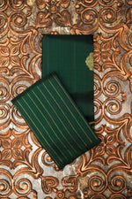 Handwoven Bottle Green Kanjivaram Katan Silk Saree