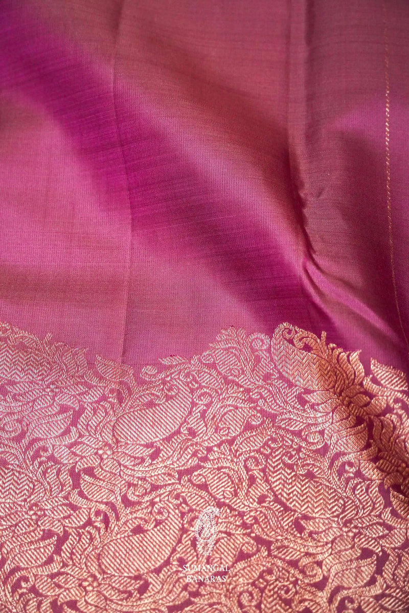 Handwoven Onion Pink Kanjivaram Katan Silk Saree