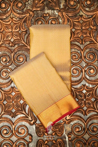 Handwoven Golden Kanjivaram Katan Silk Saree