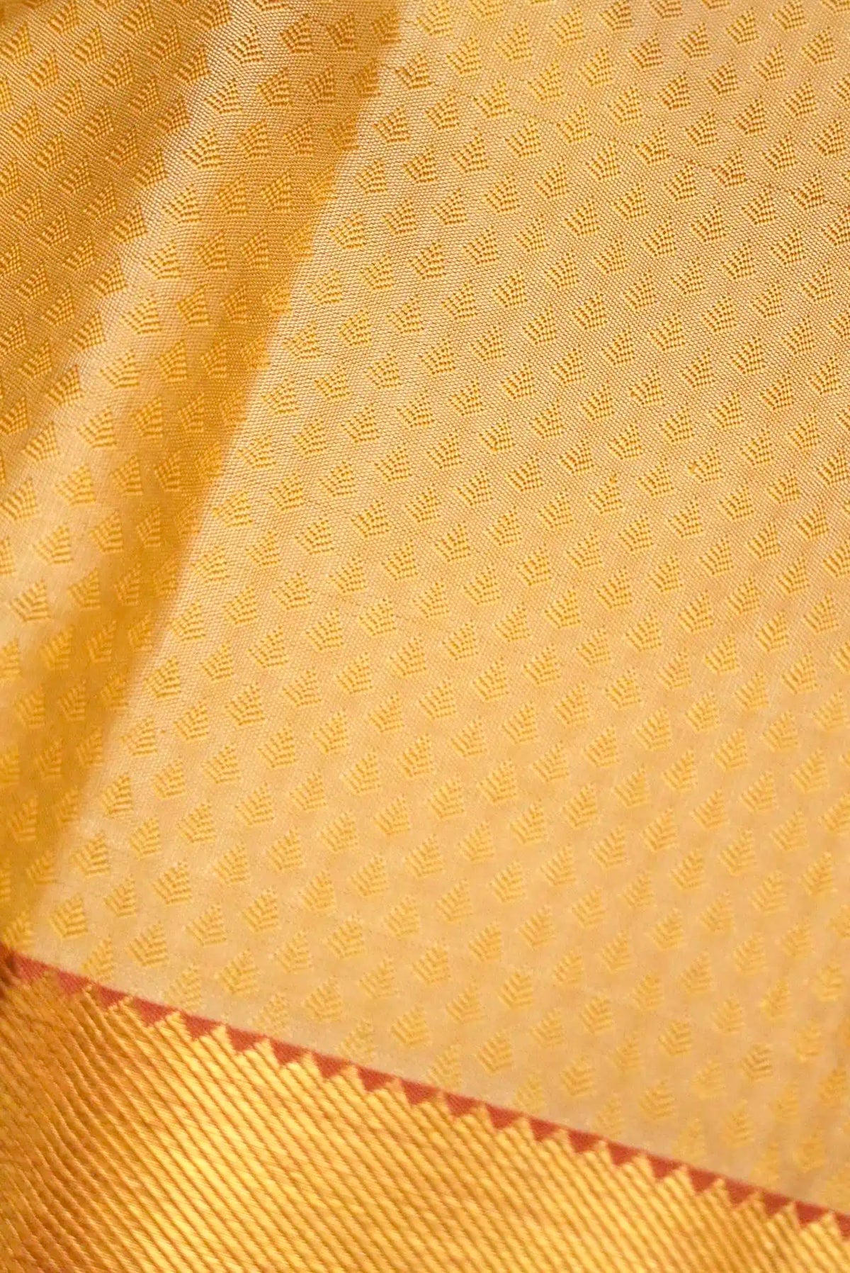 Handwoven Golden Kanjivaram Katan Silk Saree