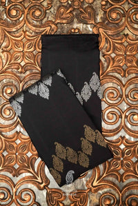 Handwoven Black Kanjivaram Katan Silk Saree
