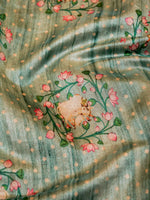 Banarasi Aqua Green Blended Chanderi Silk Saree