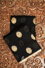 Handwoven Black Kora Organza Banarsi Silk Saree