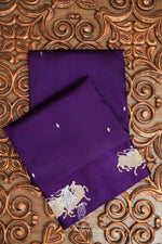 Handwoven Stone Purple Katan Silk Banarsi Saree