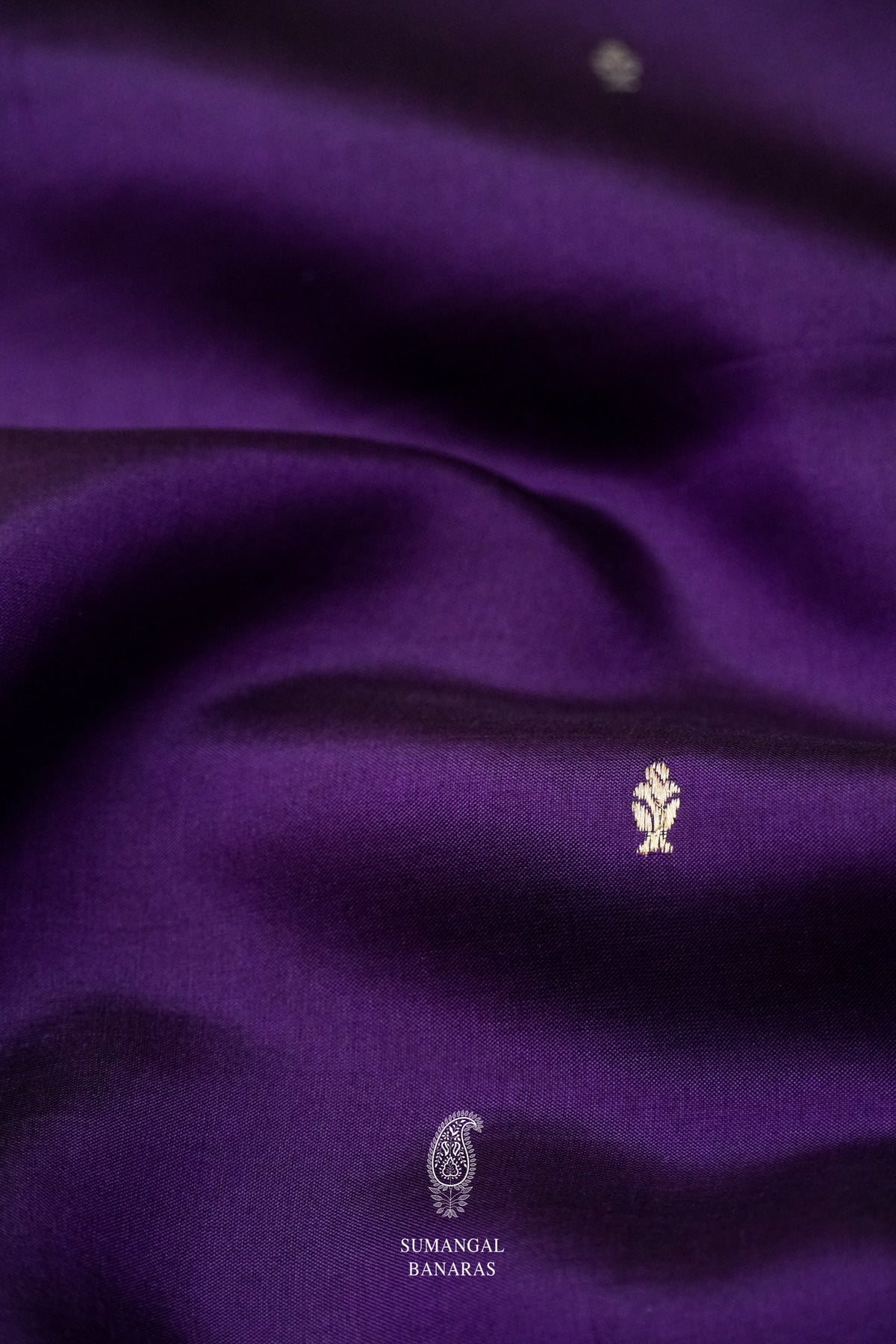 Handwoven Stone Purple Katan Silk Banarsi Saree