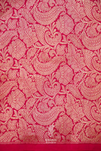 Handwoven Stone Purple Katan Silk Banarsi Saree