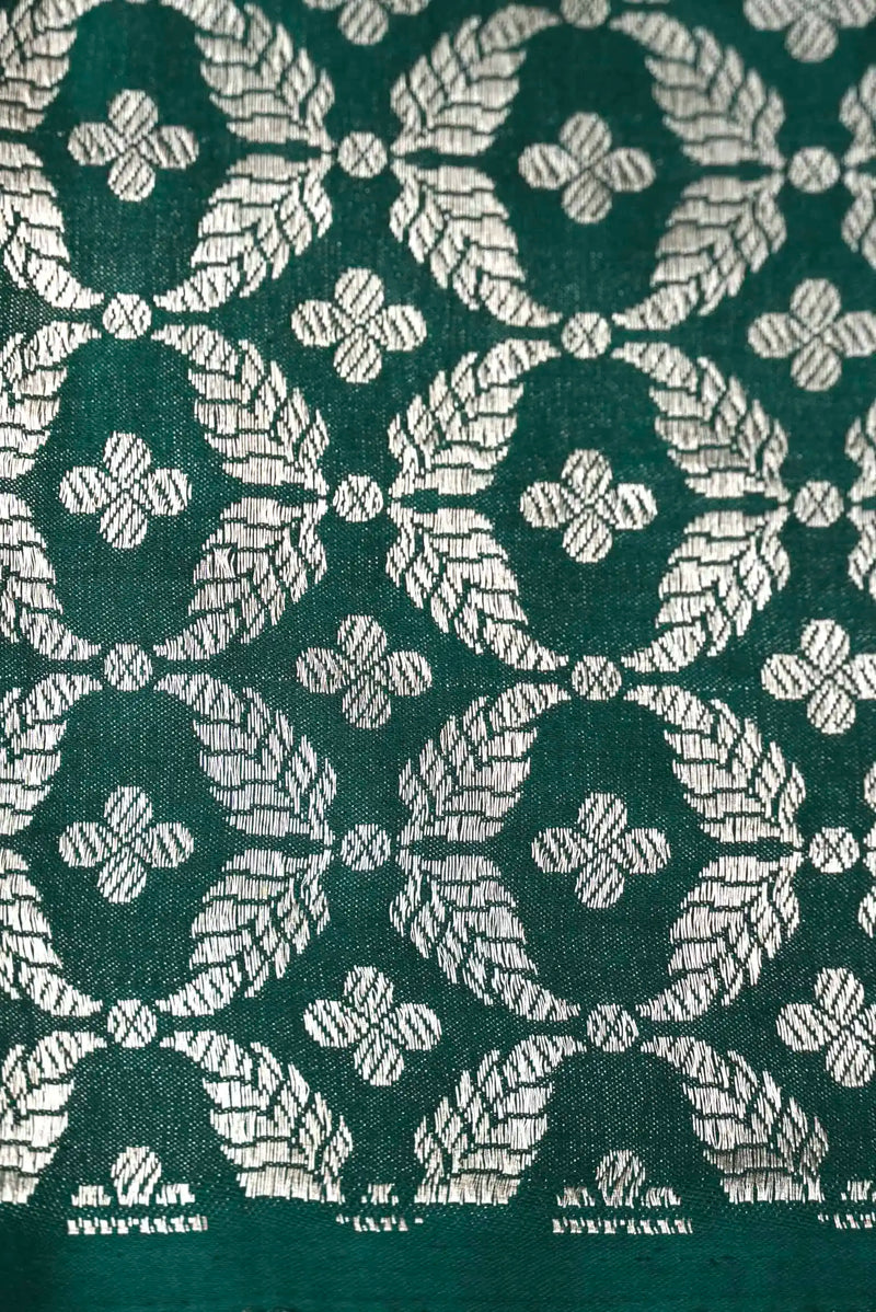 Handwoven Mud Green Banarasi Tissue Silk Saree