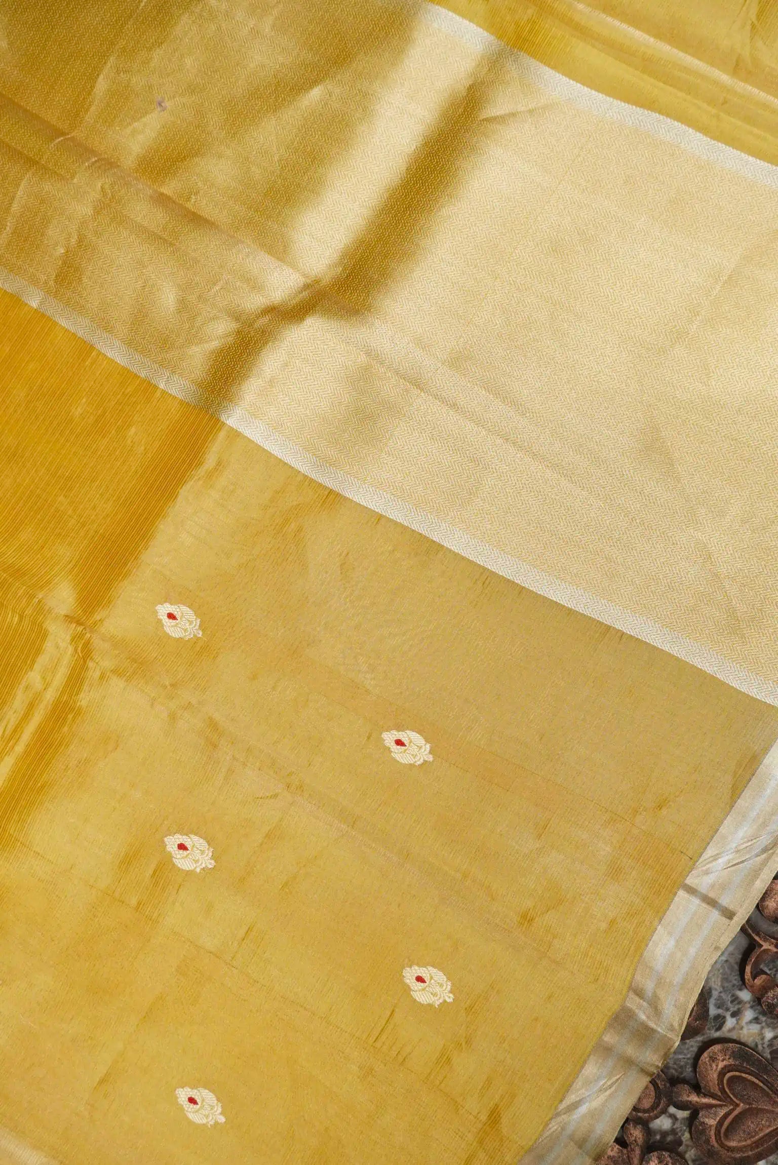 LEMON YELLOW JAAL KHADDI GEORGETTE BANARASI HANDLOOM SAREE – SILK KOTHI