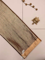Handwoven Brown Banarasi Tissue Silk Saree