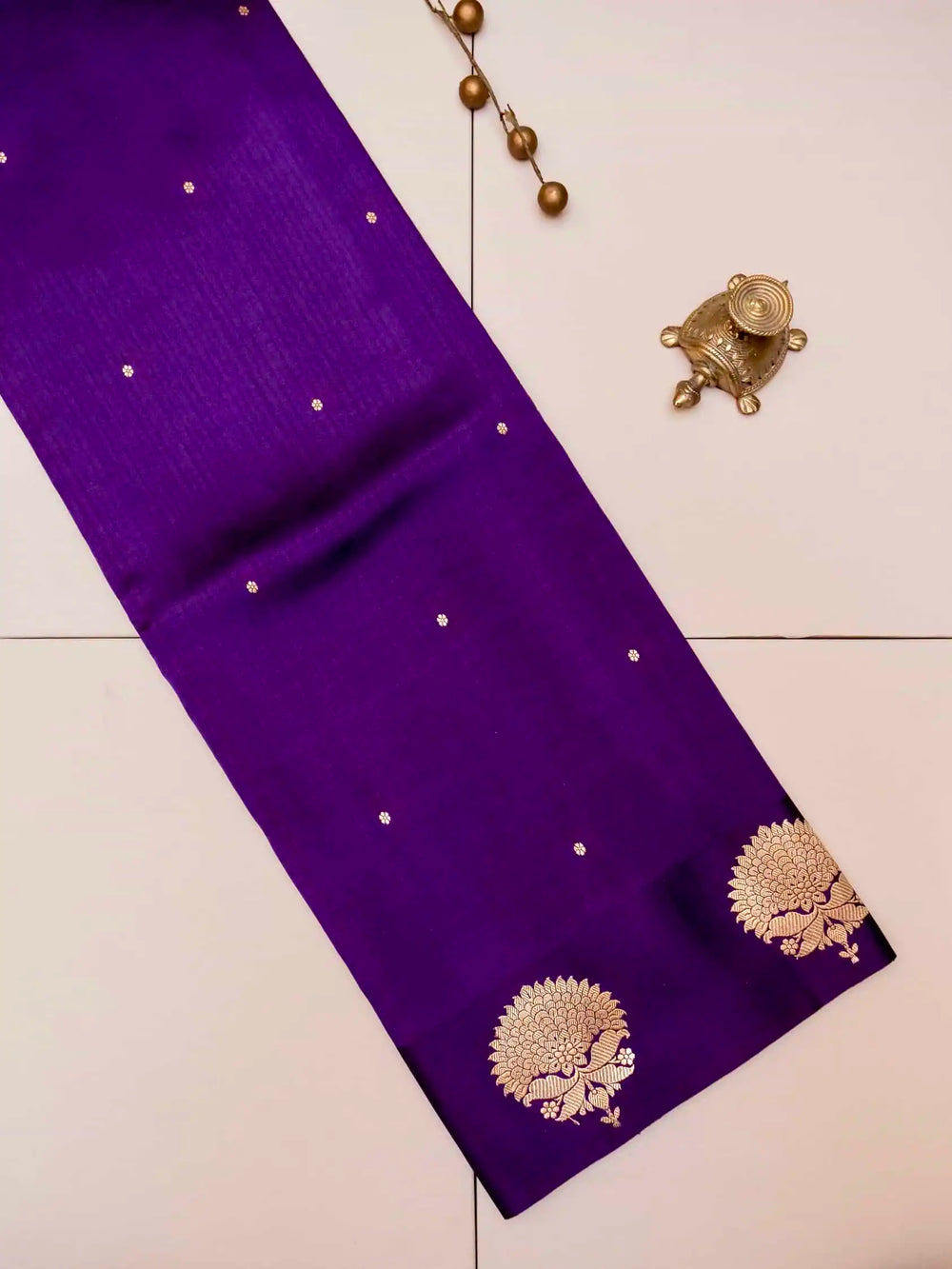 Handwoven Violet Banarasi Katan Soft Silk Saree