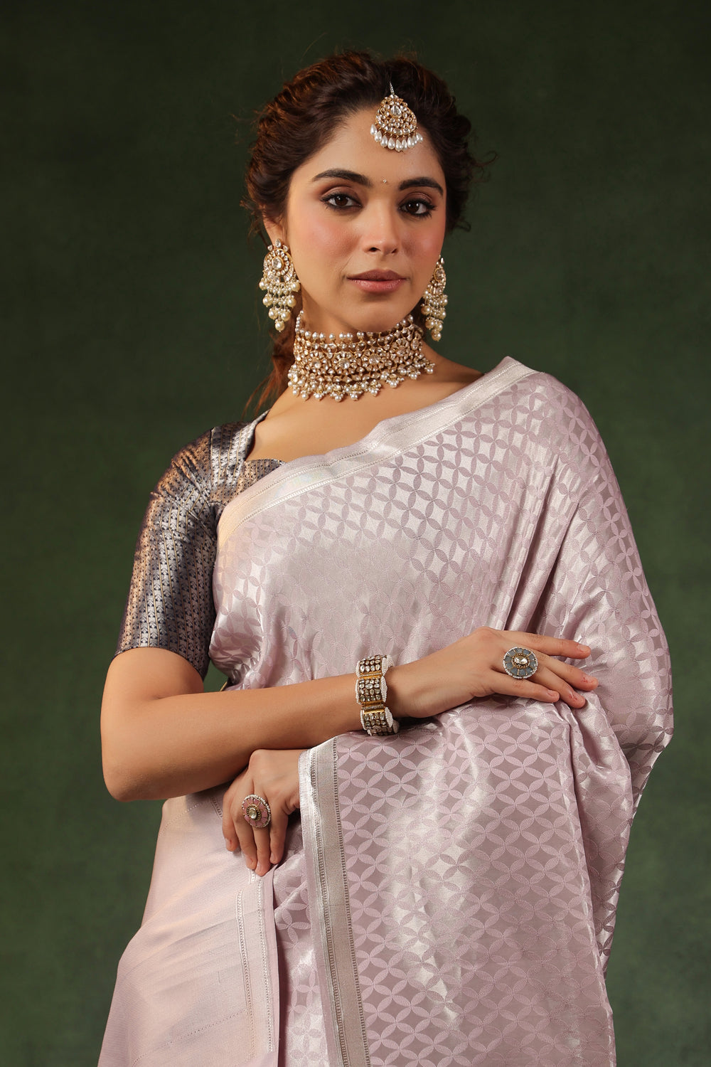 Rooh | Handwoven Lavender Banarasi Katan Silk Saree