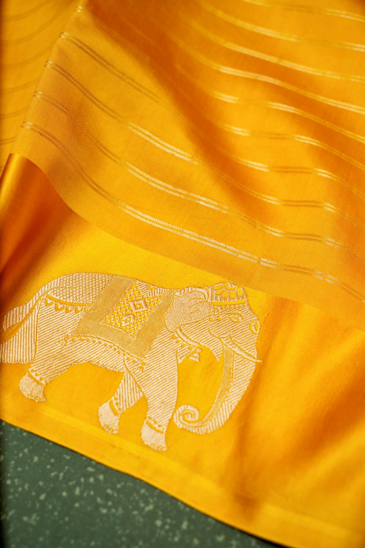 Handwoven Yellow Banarasi Katan Soft Silk Saree