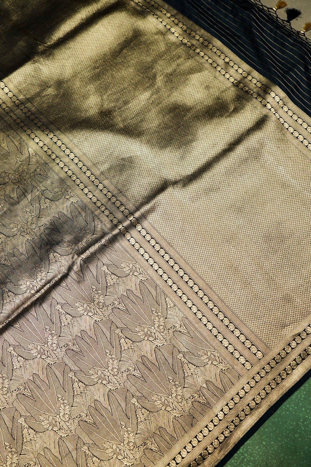 Handwoven Black Banarasi Katan Silk Saree