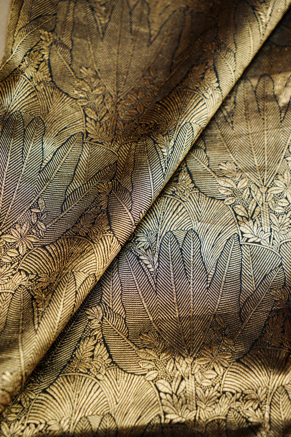 Handwoven Black Banarasi Katan Silk Saree