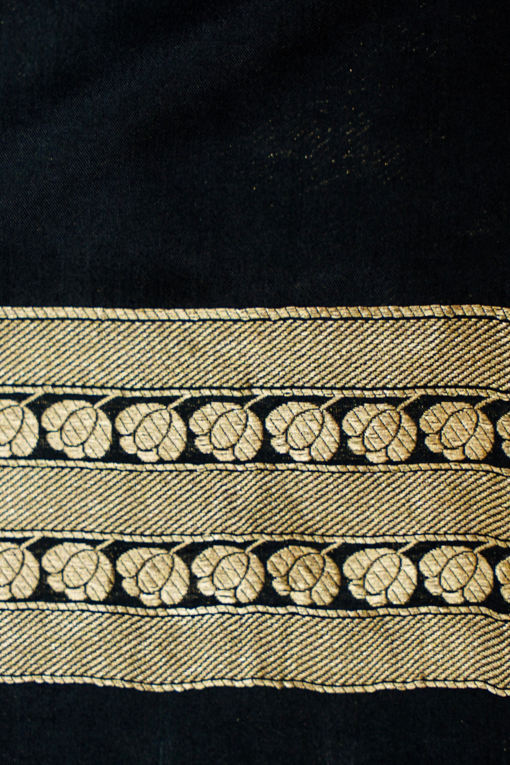 Handwoven Black Banarasi Katan Silk Saree