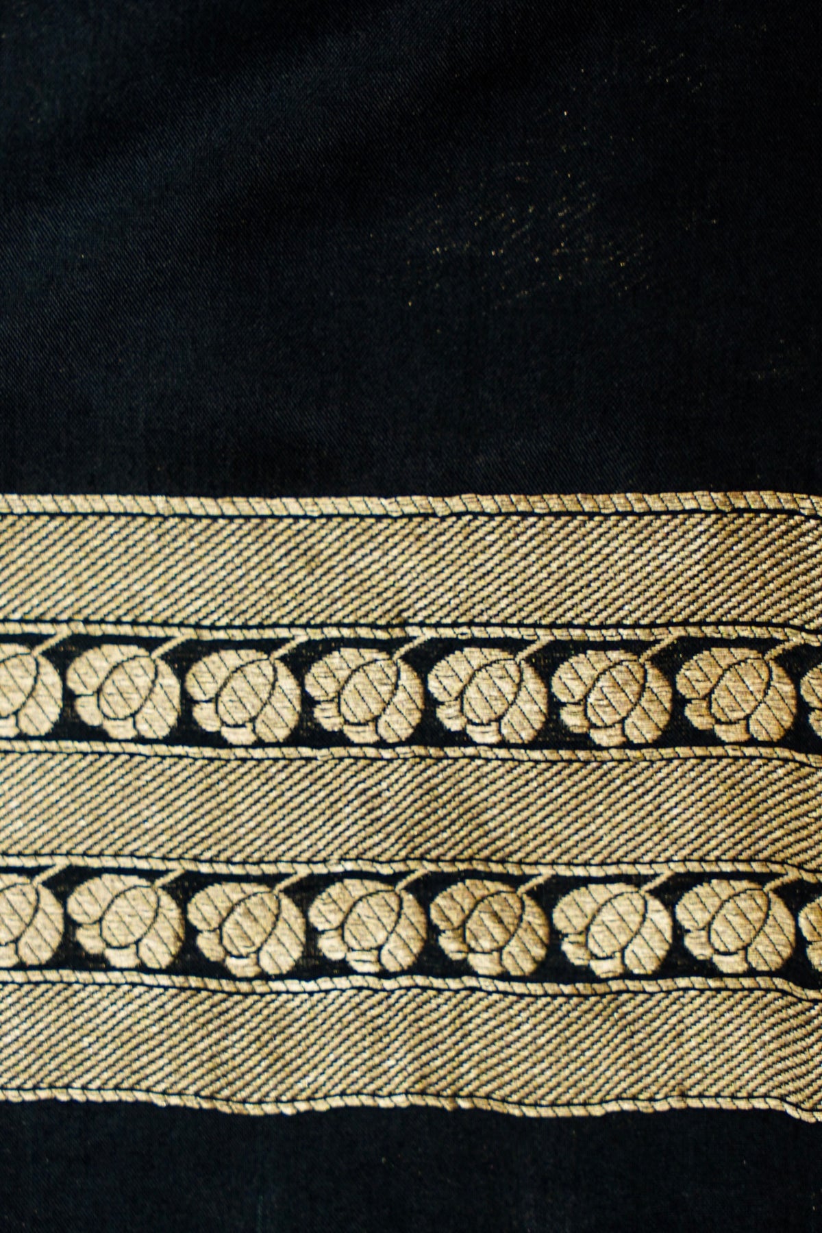 Handwoven Black Banarasi Katan Silk Saree