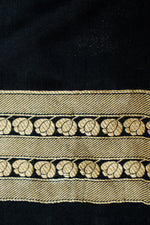 Handwoven Black Banarasi Katan Silk Saree