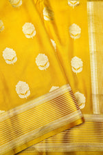 Handwoven Mustard Yellow Banarasi Katan Silk Saree