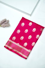 Handwoven Rani Pink Banarasi Katan Silk Saree