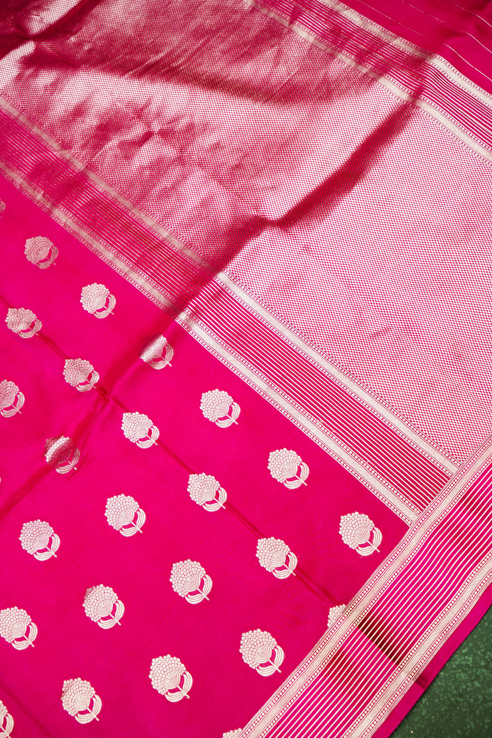 Handwoven Rani Pink Banarasi Katan Silk Saree