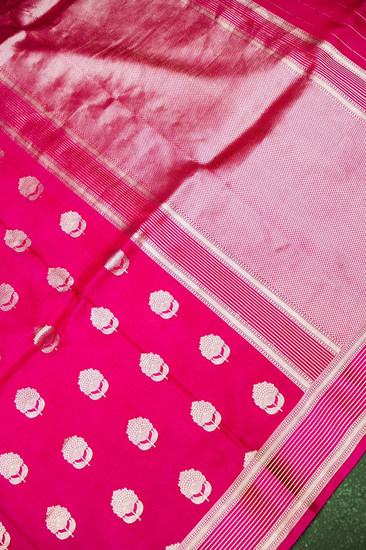 Handwoven Rani Pink Banarasi Katan Silk Saree