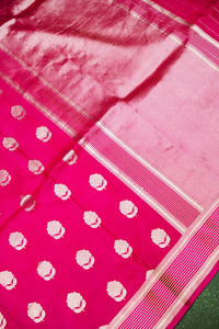 Handwoven Rani Pink Banarasi Katan Silk Saree