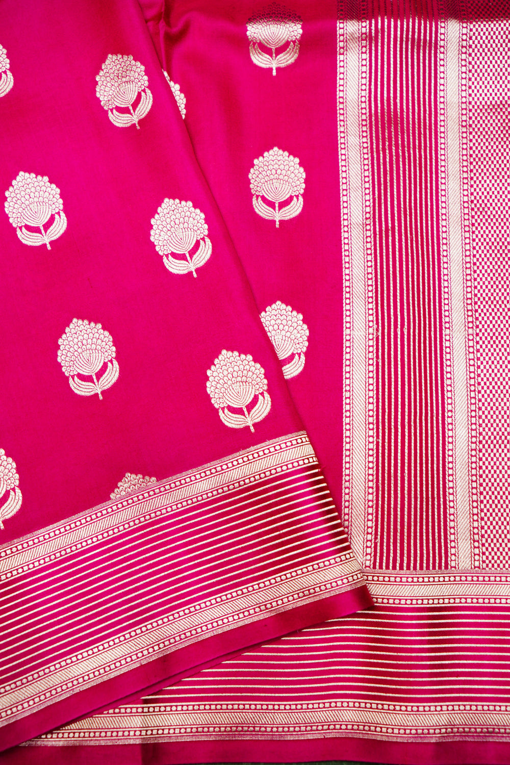 Handwoven Rani Pink Banarasi Katan Silk Saree
