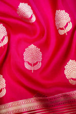 Handwoven Rani Pink Banarasi Katan Silk Saree