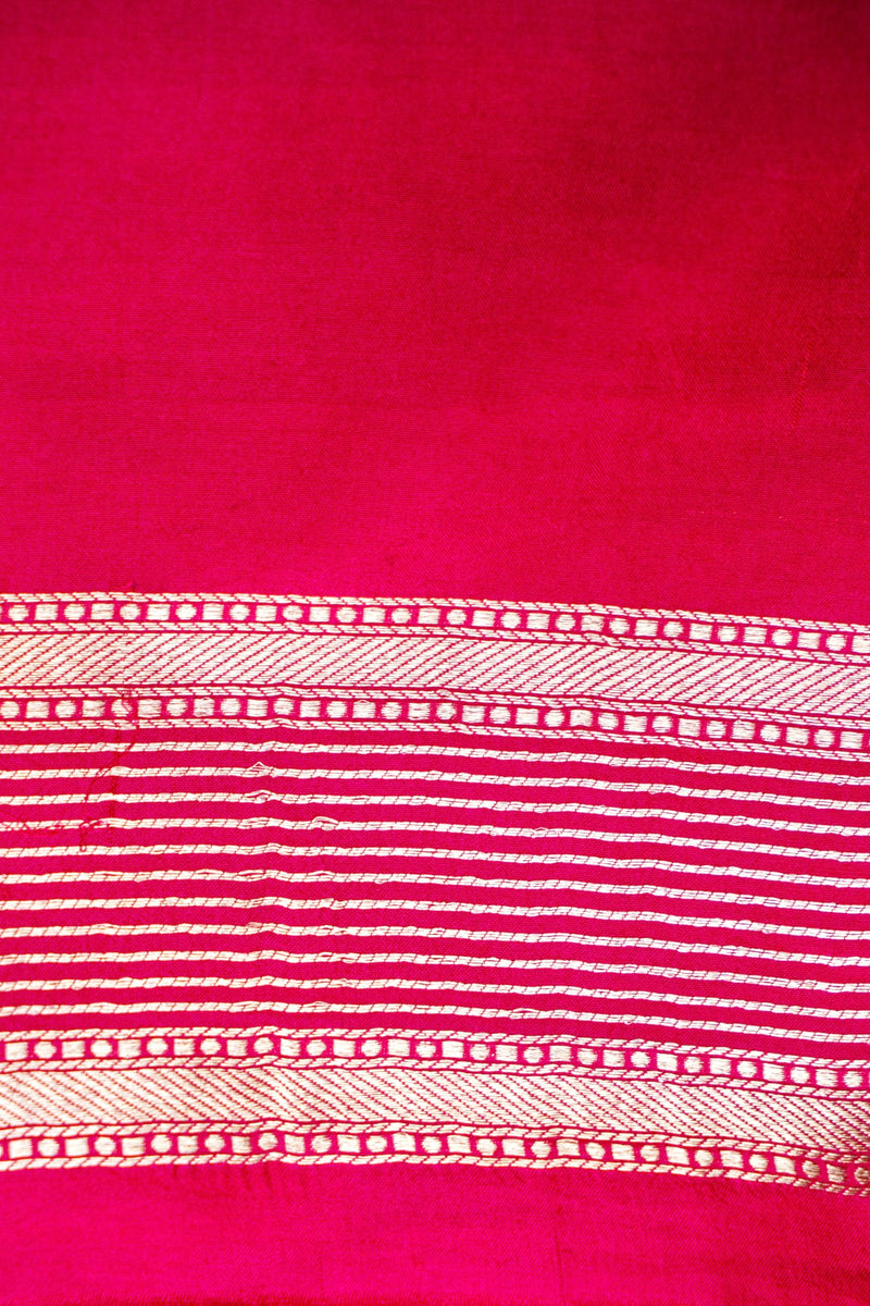 Handwoven Rani Pink Banarasi Katan Silk Saree