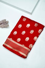 Handwoven Red Banarasi Katan Silk Saree